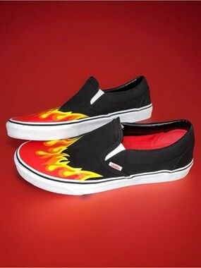 Vans Slip On Mens 12 Flaming Hot Cheetos Rare Employees-only Sneekers/Shoes